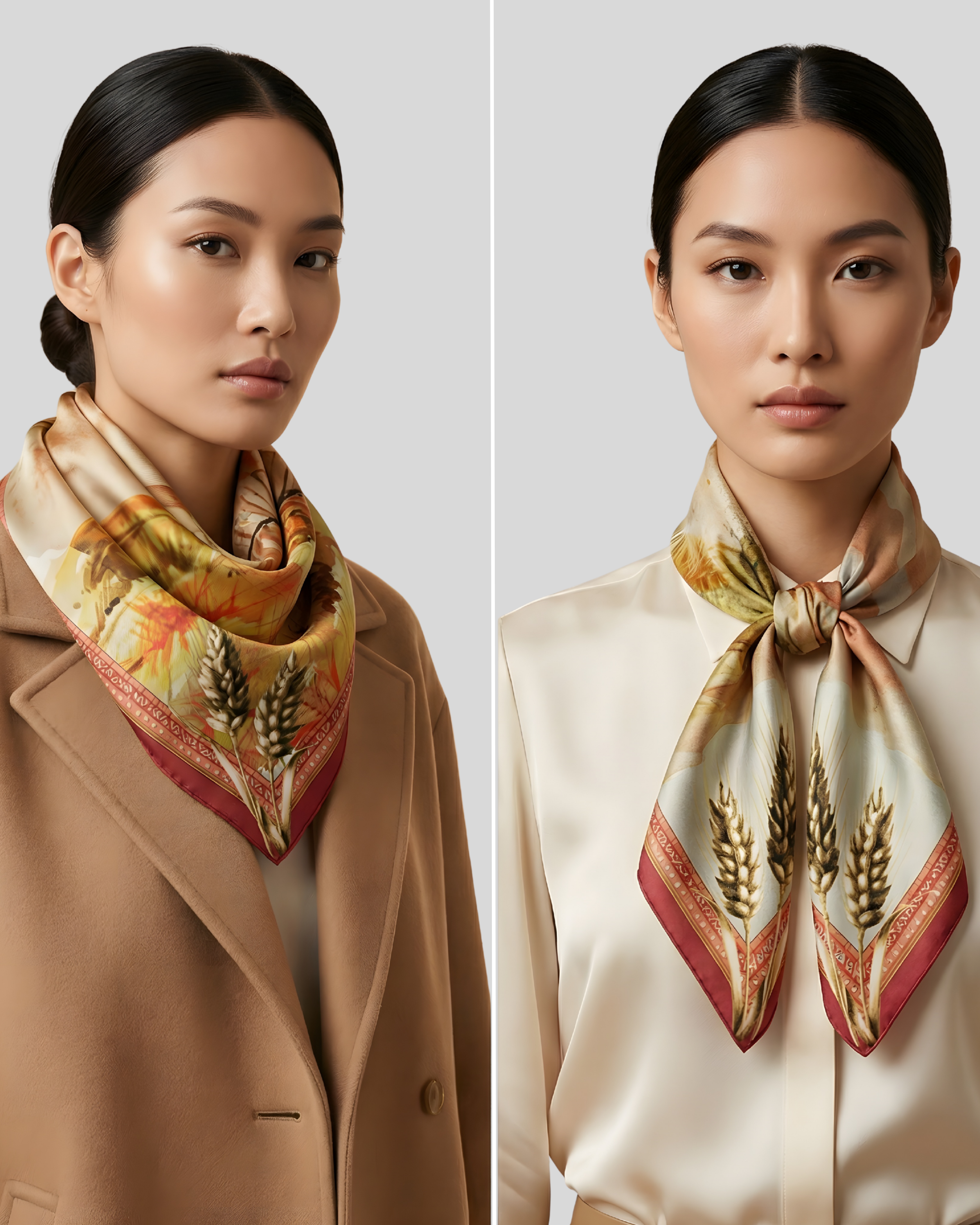 LA CERNITA DEL GRANO            Carré in twill di pura seta