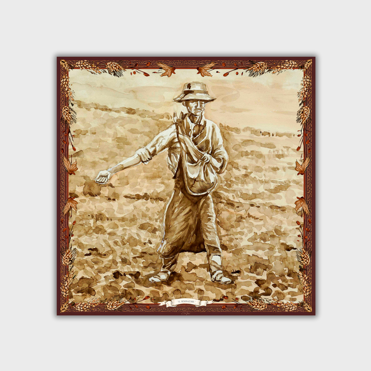 IL SEMINATORE                             Carré in twill di pura seta