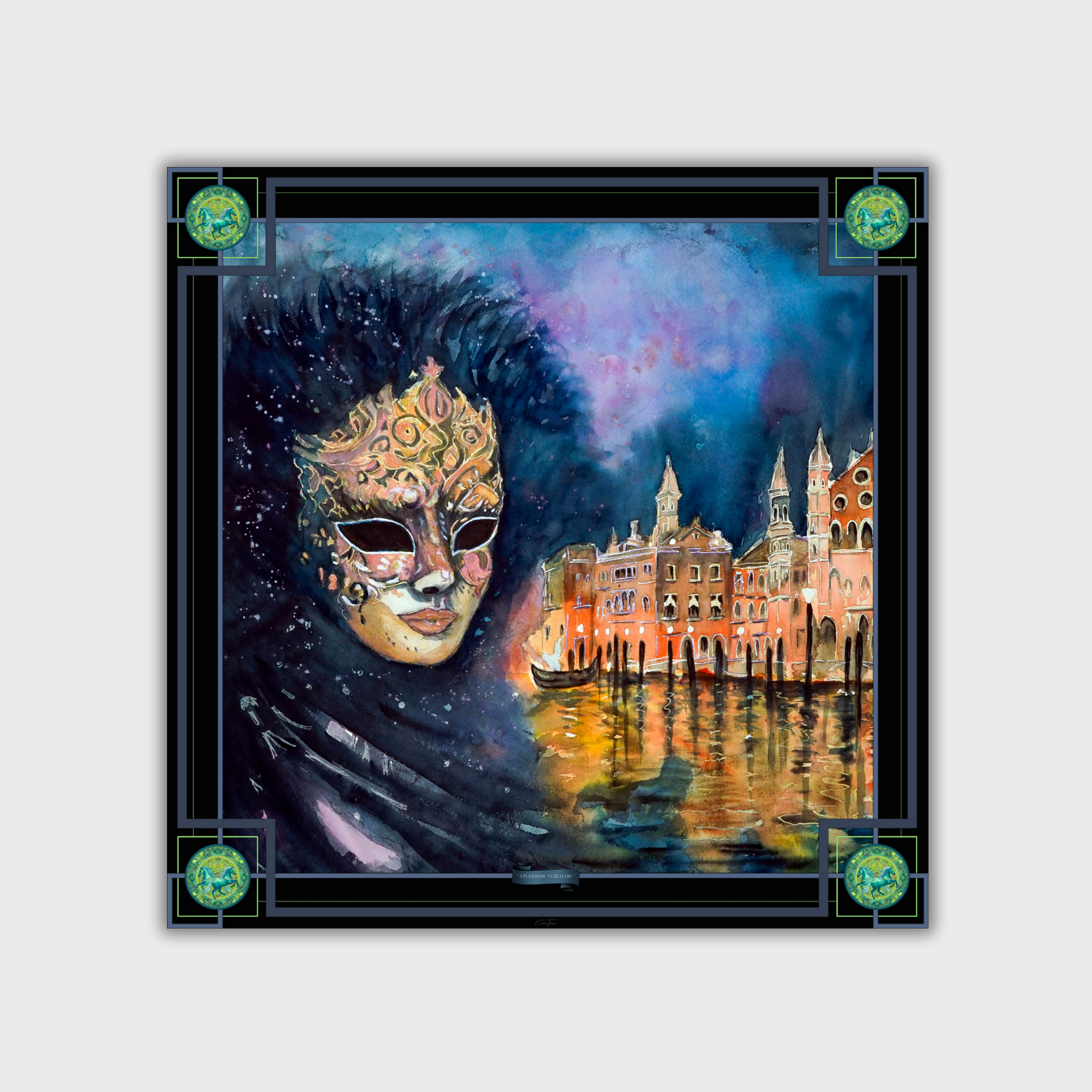 SPLENDORE VENEZIANO            Carré in twill di pura seta