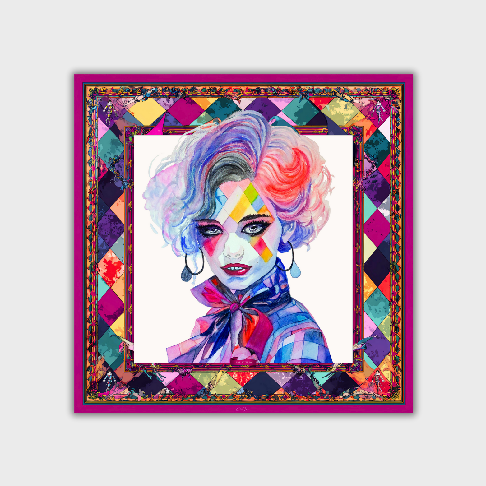 HARLEYCHINO Carré in twill di pura seta