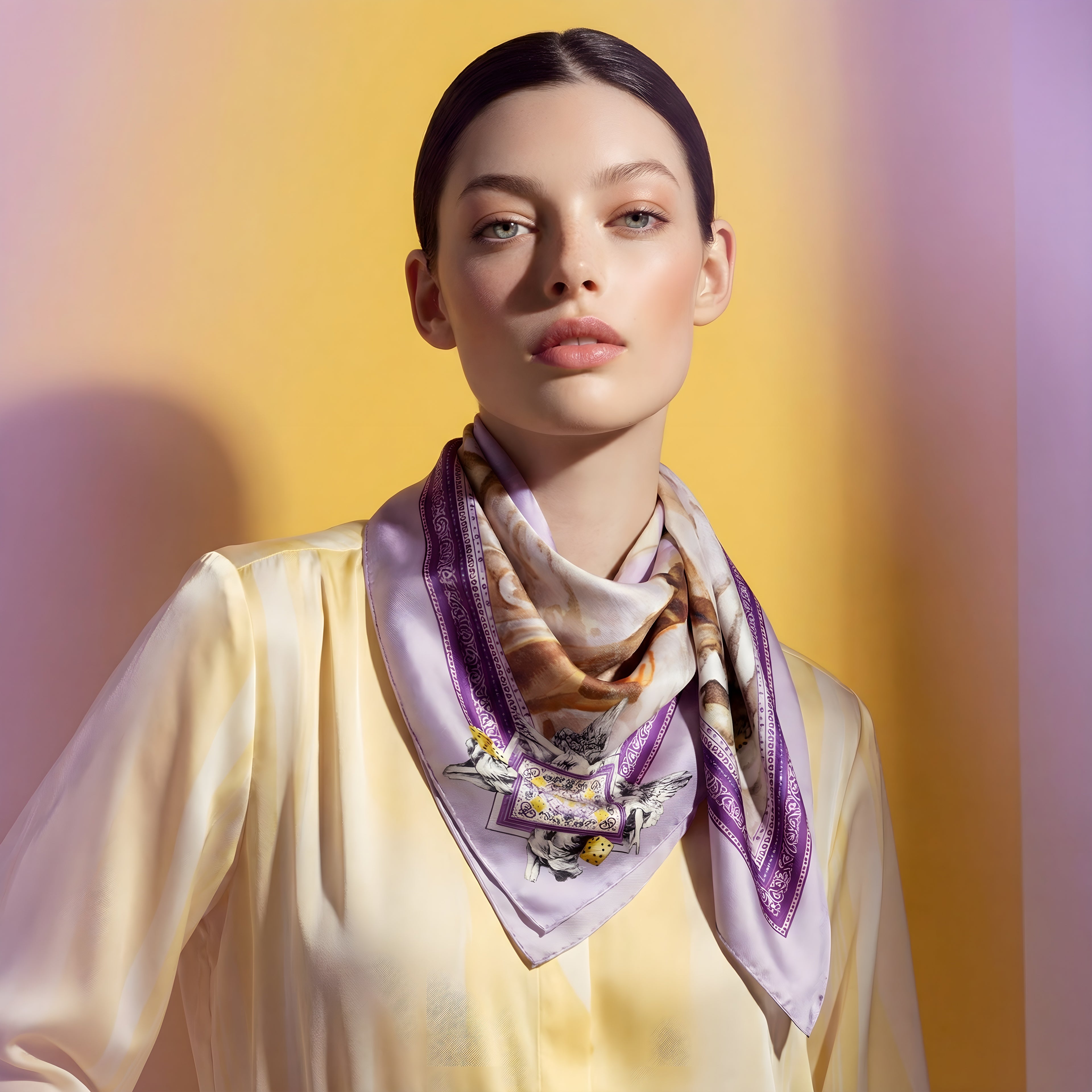 AMICI D’INFANZIA                        Carré in twill di pura seta